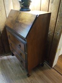 Antique Writing Desk with Egret pulls             $250 