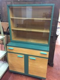 Painted Mid Century China Cabinet