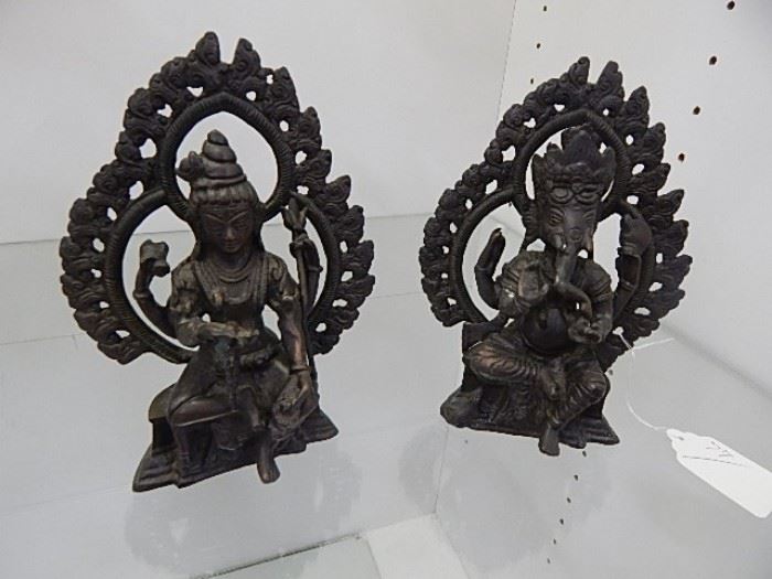 Bronze Hindu Diety Bookends