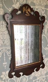 Vintage Mahogany Federal Style Eagle/Gold Gilt Accented Mirror