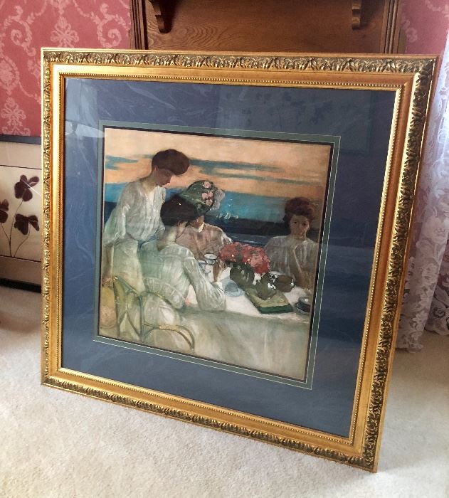 This sale has wonderful framed art for your home! This one in gold gilt.