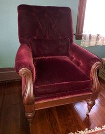 Ralph Lauren Burgundy Mohair Brady Chair. This is in impeccable condition!