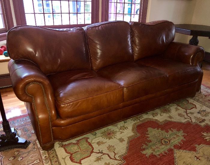Hancock and Moore "Evening" Sofa - leather and nail head trim