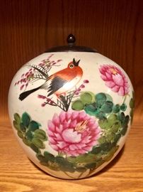 Vintage hand painted container