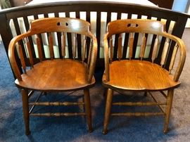 These are great! Antique chairs from the Norwich, CT Post Office -- just refinished.