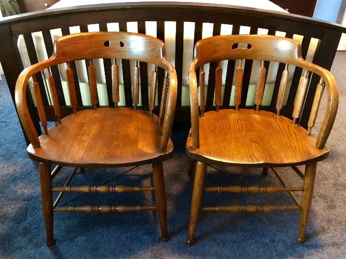 These are great! Antique chairs from the Norwich, CT Post Office -- just refinished.