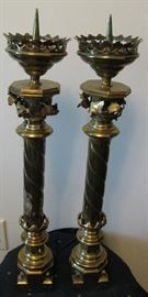 French Brass Candle Sticks 22 inches