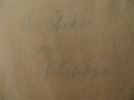 Writing on the back of the painting