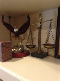 Eagle; balancing scales
