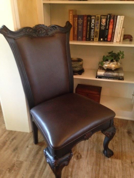 One of the 8 matching dining chairs