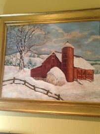 Snow scene by Lorene Kay, mother of Jackie Graveney