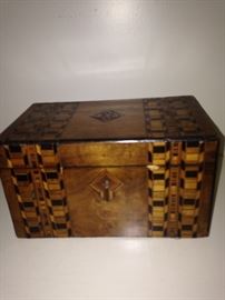 One of several wooden boxes