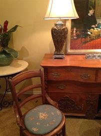 One of two antique chairs