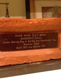 "Hand Made Clay Brick"  Hawkins Texas