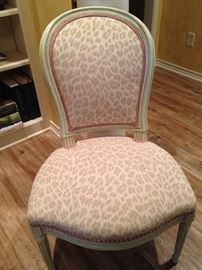 One of the four chairs replicated to match the pair of Louis XVI chairs
