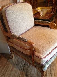 Beautifully upholstered chair with detailed cording