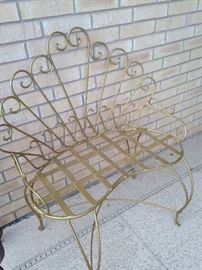 Gold vanity bench