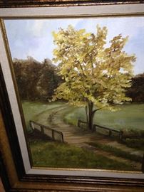 Landscape scene - oil on canvas