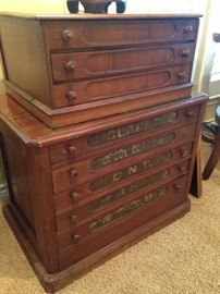 Antique and collectible - Clark O.N.T.  ("our new thread") spool cabinet 