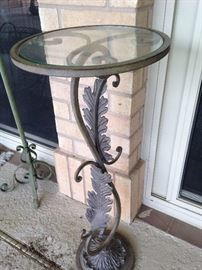 Glass top plant stand/small side table