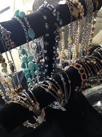 Variety of necklaces and bracelets