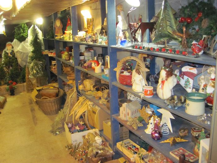 Loaded Shelving Units, Christmas, Vintage Collectibles, and more