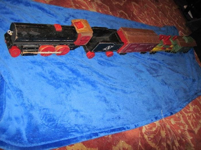 Vintage Hand Made Wooden Train