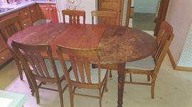 Oak table shown with 6 oak chairs (selling separately)