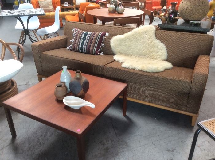 Retro sofa, MCM coffee table