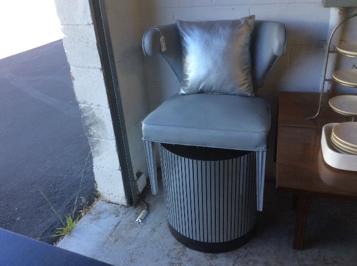 Grey vinyl chair