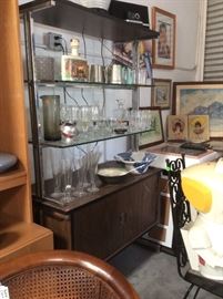 Retro 70’s cabinet and glassware