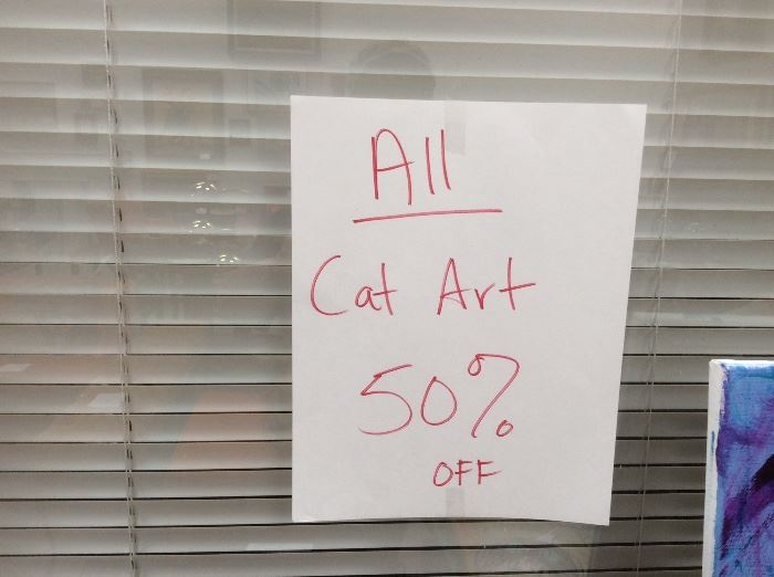 All cat art is half price!