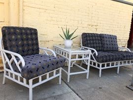 Very sturdy yet lightweight bamboo loveseat, chair and table set