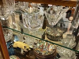 And a full case of lovely weighty crystal with beautiful lines