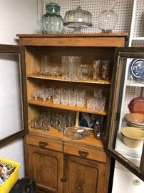 This antique cabinet is another great display case and is filled with nice glassware