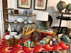 We have several large tables set with numerous styles from vintage and antique to modern and funky. 