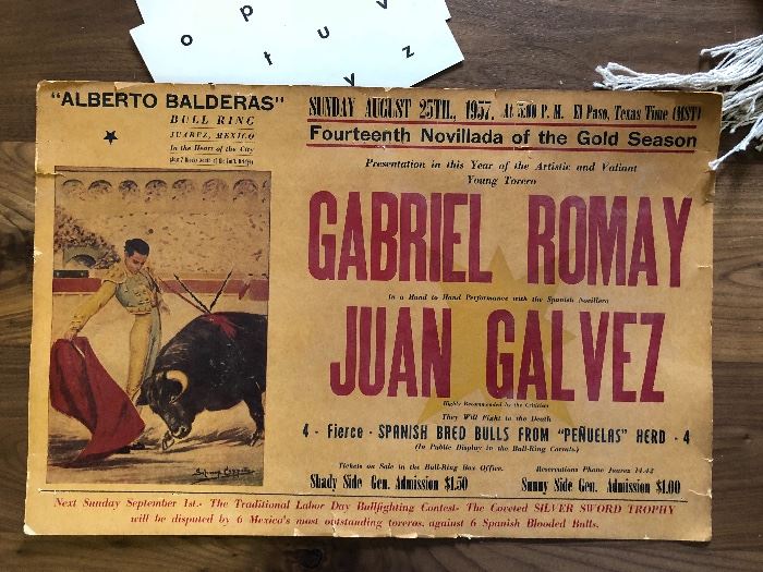 Vintage bullfight poster from the 50’s