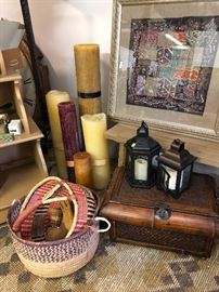 Cool large candles and more hand made baskets