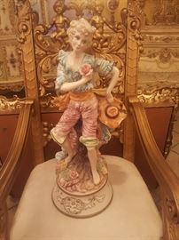 Antique Italian male porcelain statue