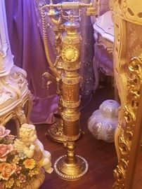 Antique phone over 4 feet tall in working condition with crystals