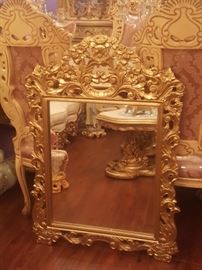 Gold Leaf mirror large size carved
