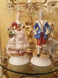 Victorian porcelain figurines male and female