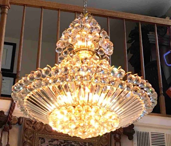 Very large crystal chandelier