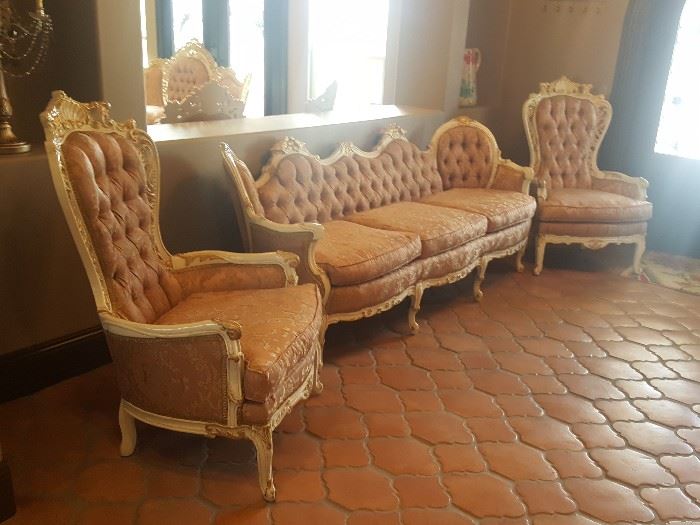 3 piece Victorian couch set newly upholstered