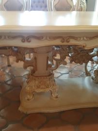 Italian Style Table carved with eight chairs and china cabinet