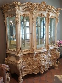 Italian style china cabinet. I also have a table and 8 chairs that match this