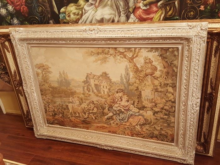 Large framed tapestry