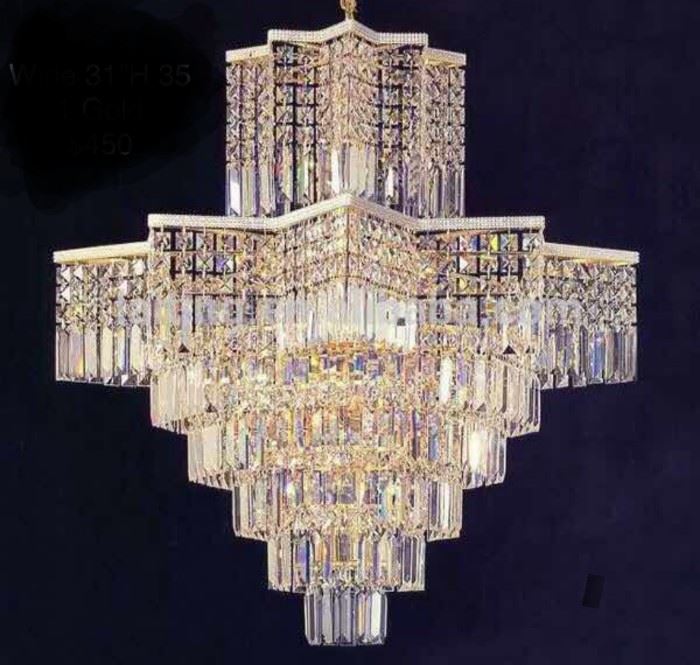 Large chandelier like new all crystals are there beautiful condition