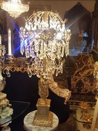 I have a pair of two antique chandelier lamps with real crystals like new