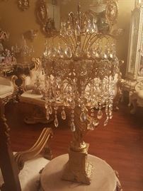 Antique chandelier lamp with real crystal in perfect condition